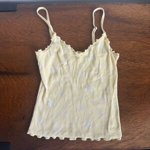 Hollister Light Yellow Camisole with Ruffle Trim SIZE XS